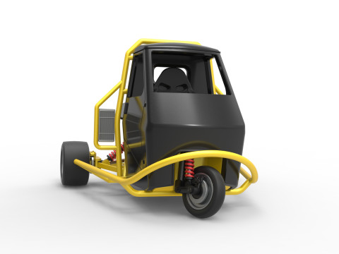 Ape car proto while turning Scale 1 to 25 Model Cetak 3D