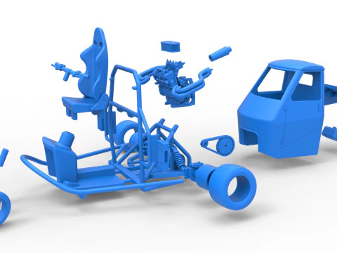 Ape car proto enquanto gira a escala 1 a 25 Modelo de Impressão 3D