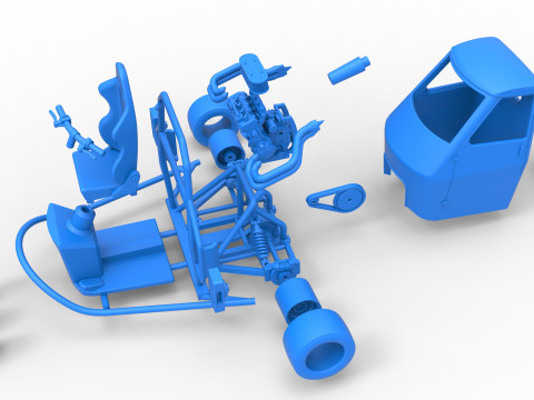 Ape car proto while turning Scale 1 to 25 Model Cetak 3D