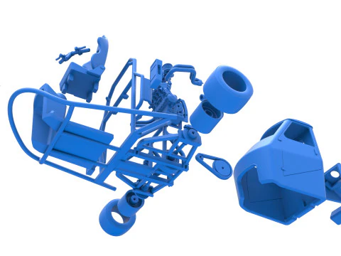 Ape car proto enquanto gira a escala 1 a 25 Modelo de Impressão 3D