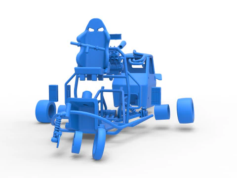 Ape car proto enquanto gira a escala 1 a 25 Modelo de Impressão 3D