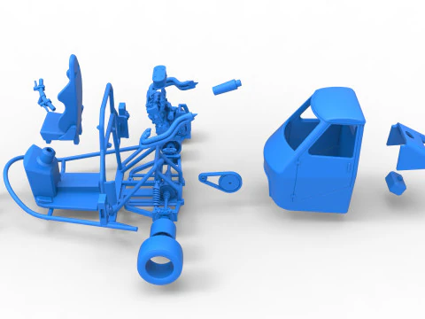 Ape car proto enquanto gira a escala 1 a 25 Modelo de Impressão 3D