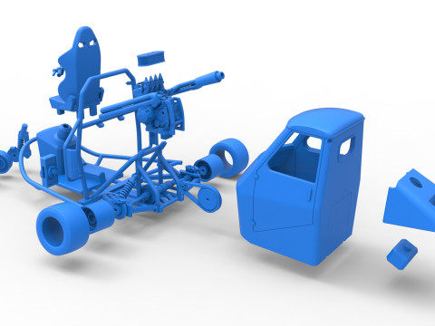 Ape car proto while turning Scale 1 to 25 Model Cetak 3D