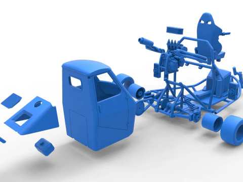 Ape car proto enquanto gira a escala 1 a 25 Modelo de Impressão 3D