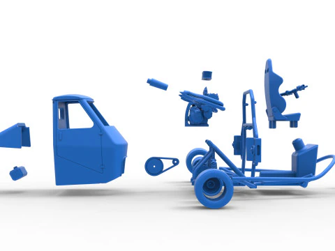 Ape car proto enquanto gira a escala 1 a 25 Modelo de Impressão 3D