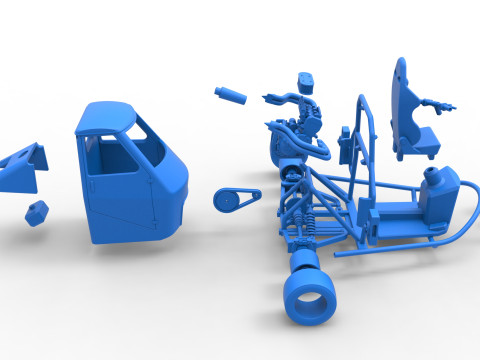 Ape car proto while turning Scale 1 to 25 Model Cetak 3D