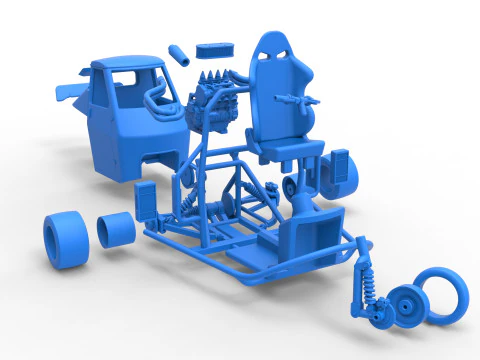 Ape car proto enquanto gira a escala 1 a 25 Modelo de Impressão 3D