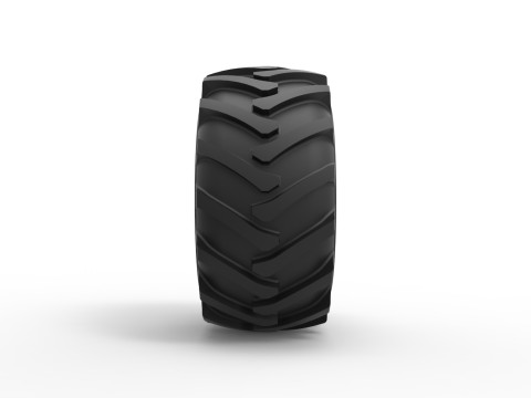 Tire of Timberjack Scale 1 to 25 3D 프린트 모델