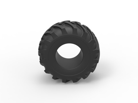 Tire of Timberjack Scale 1 to 25 3D 프린트 모델