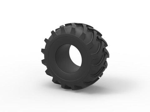 Tire of Timberjack Scale 1 to 25 3D 프린트 모델