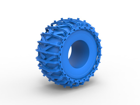 Tire of Timberjack with single wheel track Scale 1 to 25 3D Print Model
