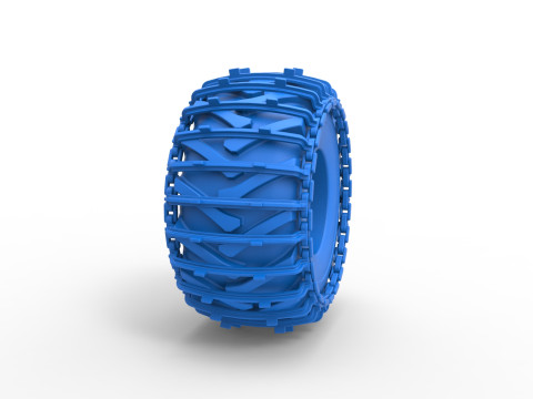 Tire of Timberjack with single wheel track Scale 1 to 25 3D Print Model