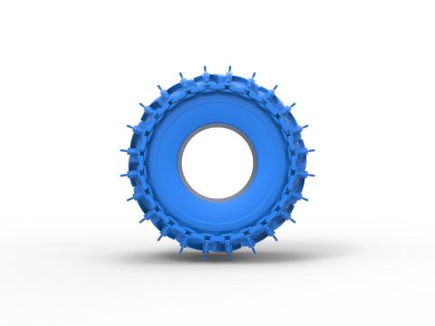 Tire of Timberjack with single wheel track Scale 1 to 25 3D Print Model