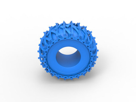 Tire of Timberjack with single wheel track Scale 1 to 25 3D Print Model
