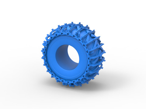 Tire of Timberjack with single wheel track Scale 1 to 25 3D Print Model