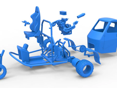 Ape auto proto voor vuil Schaal 1 t/m 25 3D printmodel