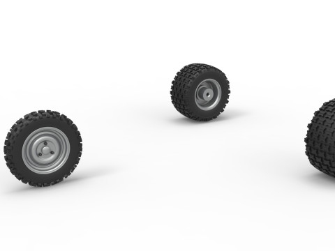 Wheel Set of Ape car proto for dirt Scale 1 to 25 Modelo de Impressão 3D