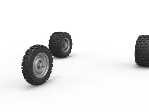 Conjunto de Rodas do carro Ape proto para sujeira Escala 1 a 25 Modelo de Impressão 3D
