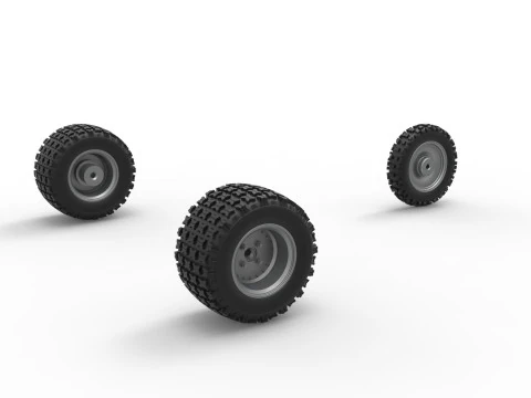 Conjunto de Rodas do carro Ape proto para sujeira Escala 1 a 25 Modelo de Impressão 3D
