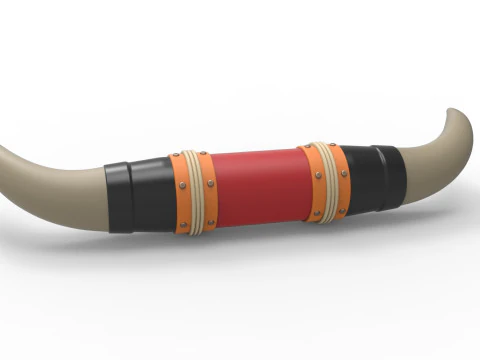 Chifres de touro para carro ou caminh&atilde;o Vers&atilde;o 2 Escala 1 a 25 Modelo de Impressão 3D