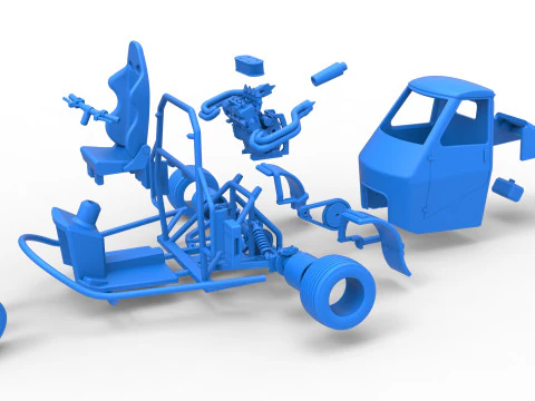 Ape car proto for dirt while turning Scale 1 to 25 3D Print Model