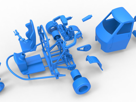Ape car proto for dirt while turning Scale 1 to 25 Modelo de Impressão 3D