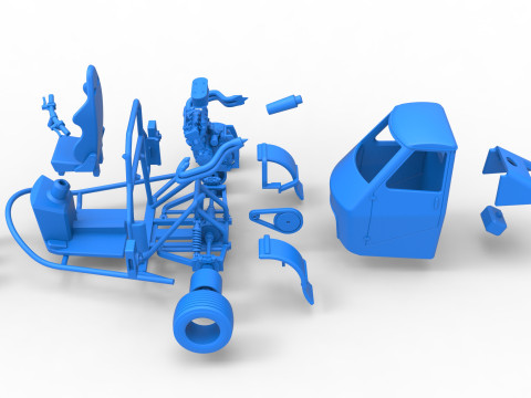 Ape car proto for dirt while turning Scale 1 to 25 Modelo de Impressão 3D