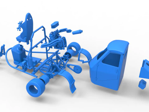 Ape car proto for dirt while turning Scale 1 to 25 3D Print Model