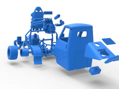 Ape car proto for dirt while turning Scale 1 to 25 3D Print Model