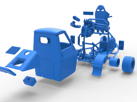 Ape car proto for dirt while turning Scale 1 to 25 Modelo de Impressão 3D