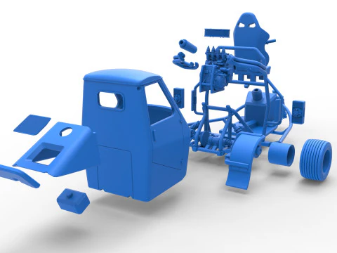 Ape car proto for dirt while turning Scale 1 to 25 3D Print Model