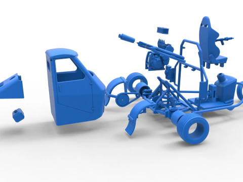 Ape car proto for dirt while turning Scale 1 to 25 3D Print Model