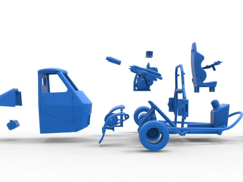 Ape car proto for dirt while turning Scale 1 to 25 3D Print Model