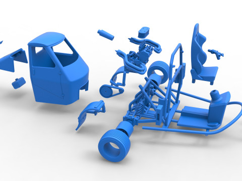Ape car proto for dirt while turning Scale 1 to 25 Modelo de Impressão 3D