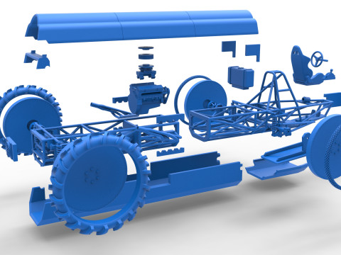 Swamp buggy Scale 1 to 25 Modelo de Impressão 3D