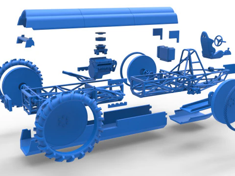 Swamp buggy Scale 1 to 25 3D Print Model
