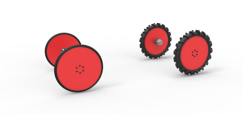 Wheel Set of Swamp buggy Scale 1 to 25 3D Print Model .c4d .max .obj .3ds .fbx .stl .blend 