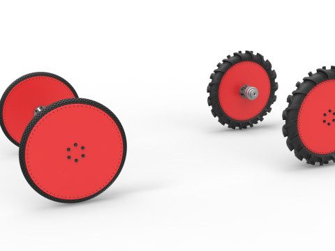Wheel Set of Swamp buggy Scale 1 to 25 3D Принт Модель