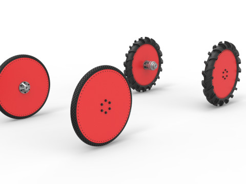 Wheel Set of Swamp buggy Scale 1 to 25 3D Print Model