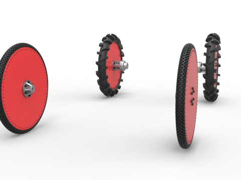 Wheel Set of Swamp buggy Scale 1 to 25 3D Print Model