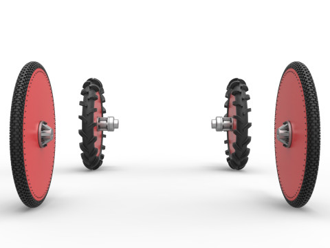 Wheel Set of Swamp buggy Scale 1 to 25 3D Print Model