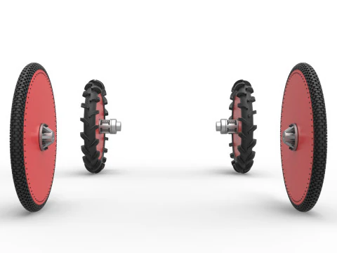 Wheel Set of Swamp buggy Scale 1 to 25 3D Print Model