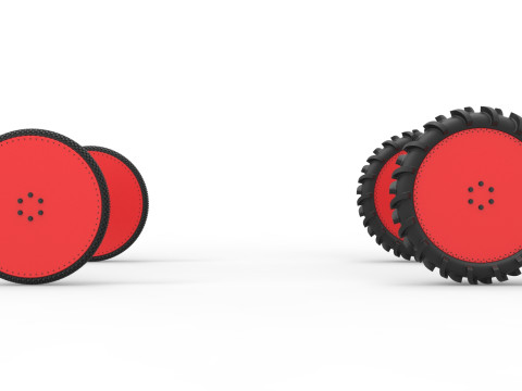 Wheel Set of Swamp buggy Scale 1 to 25 3D Print Model