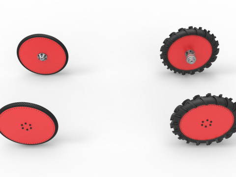 Wheel Set of Swamp buggy Scale 1 to 25 3D Print Model