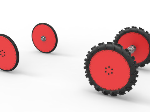 Wheel Set of Swamp buggy Scale 1 to 25 3D Print Model