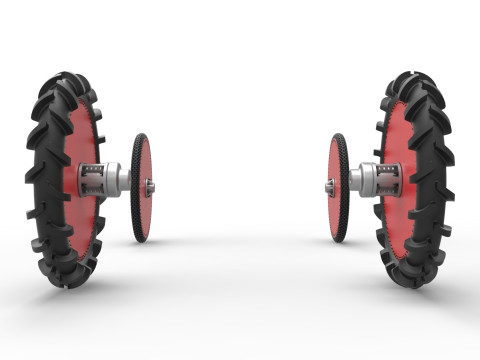 Wheel Set of Swamp buggy Scale 1 to 25 3D Print Model