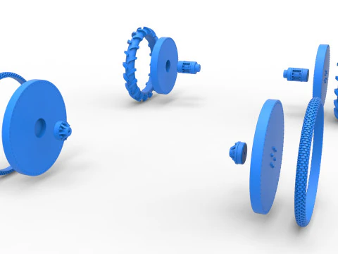 Wheel Set of Swamp buggy Scale 1 to 25 3D Print Model