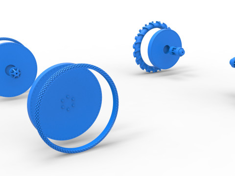 Wheel Set of Swamp buggy Scale 1 to 25 3D Print Model