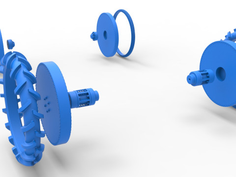Wheel Set of Swamp buggy Scale 1 to 25 3D Print Model