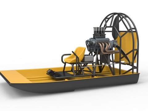 Drag racing Airboat Scale 1 to 25 3D प्रिंट मॉडल